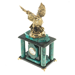 Часы настольные из натурального камня с декором в виде орла Eagle Stone Clock варинант исполнения - 6 | Loft Concept в Кирове