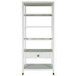 Стеллаж Elsa Dreams White со стеклянными полками и ящиком варинант исполнения - 6 | Loft Concept в Кирове