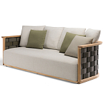 Дизайнерский уличный диван из массива дерева с плетеной спинкой PALINFRASCA Sofa варинант исполнения - 19 | Loft Concept в Кирове
