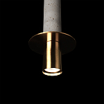 Подвесной светильник с узким цилиндрическим плафоном и золотым металлическим декором Concrete Pipe варинант исполнения - 16 | Loft Concept в Кирове