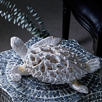 Статуэтка черепаха с ажурным панцирем и детализированной текстурой в белом цвете Marine Accessories варинант исполнения - 7 | Loft Concept в Кирове