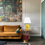 Настольная лампа желтая с изображением птиц Slip Away варинант исполнения - 5 | Loft Concept в Кирове