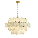 Люстра подвесная четырехъярусная с подвесками в форме дисков Cryptocrystalline Stone варинант исполнения - 8 | Loft Concept в Кирове