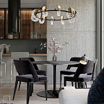 Кольцевая люстра с круглыми стеклянными плафонами в виде колец Olympe Glass Chandelier варинант исполнения - 2 | Loft Concept в Кирове