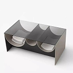 Дизайнерский журнальный стол с полукруглыми полками под столешницей Tiwoberoc варинант исполнения - 1 | Loft Concept в Кирове