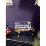 Чаша из прозрачного стекла на бронзовых ножках в виде стрекоз Eden Garden варинант исполнения - 2 | Loft Concept в Кирове