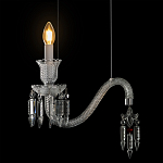 Подвесной светильник стеклянный в виде канделябра Curved Glass Chandelier варинант исполнения - 4 | Loft Concept в Кирове