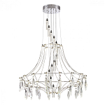 Люстра подвесная из металла с хрустальными прозрачными подвесками Quasar 81 варинант исполнения - 9 | Loft Concept в Кирове