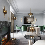 Бра с изогнутым плафоном на бронзовом основании с вертикальным декором из металлических трубок Sohne варинант исполнения - 2 | Loft Concept в Кирове