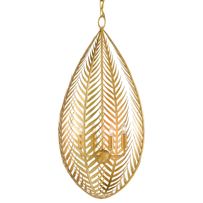 Люстра каплевидной формы из золотых пальмовых листьев Graceful Palm Branch Золотой Люстра каплевидной формы из золотых пальмовых листьев Graceful Palm Branch Золотой в Кирове | Loft Concept