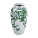 Ваза высокая с зелеными цветочными и птичьими мотивами Vase Inspired by Nature варинант исполнения - 2 | Loft Concept в Кирове