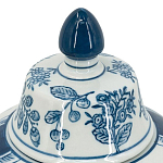 Ваза с крышкой и голубым цветочным рисунком на белом фоне Blue & White Ornament варинант исполнения - 3 | Loft Concept в Кирове