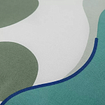 Подушка декоративная хлопковая мятного цвета с абстрактным принтом Elysian Flow Breeze варинант исполнения - 3 | Loft Concept в Кирове