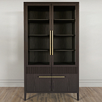 Витрина Primo со стеклянными фасадами и буфетом шпон Темный орех варинант исполнения - 2 | Loft Concept в Кирове