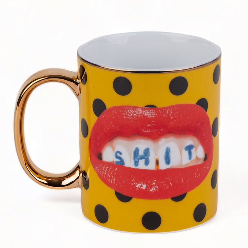 Кружка Seletti Shit Красный Золотой Черный Желтый Кружка Seletti Shit Красный Золотой Черный Желтый в Кирове | Loft Concept