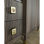 Большой шкаф с витриной Elsa Dreams Walnut варинант исполнения - 4 | Loft Concept в Кирове