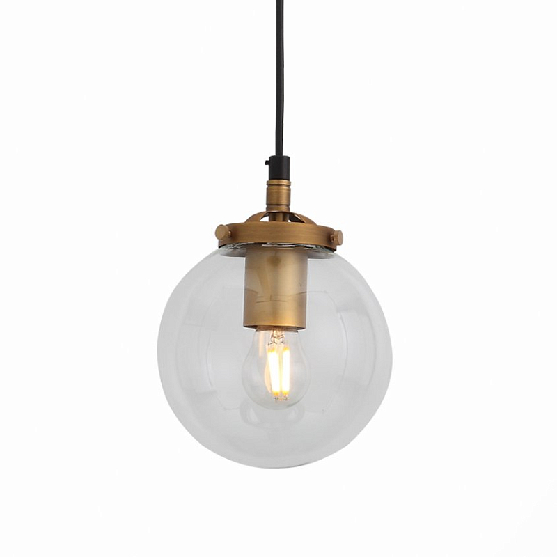 Подвесной светильник Bistro Globe Clear Glass Pendant Золотой Подвесной светильник Bistro Globe Clear Glass Pendant Золотой в Кирове | Loft Concept
