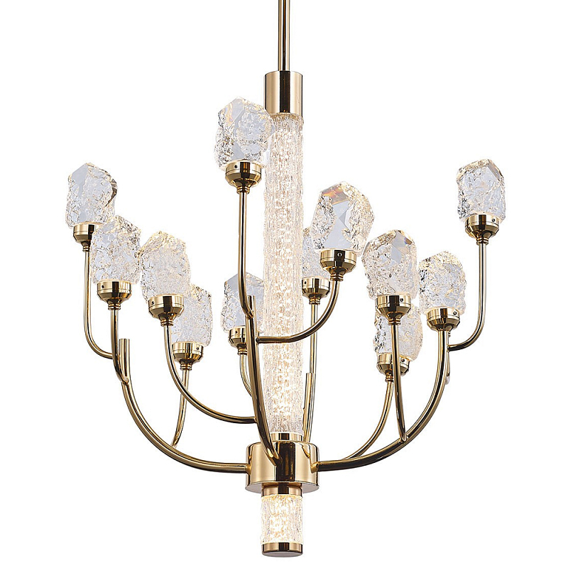 Люстра с декором в виде кристаллов из хрусталя Kenneth Crystal Stone Chandelier 12 Золотой Шампань Прозрачное Стекло Люстра с декором в виде кристаллов из хрусталя Kenneth Crystal Stone Chandelier 12 Золотой Шампань Прозрачное Стекло в Кирове | Loft Concept
