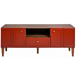 ТВ-тумба красная из массива бука с 2-мя дверками и ящиком Wenge Light варинант исполнения - 2 | Loft Concept в Кирове