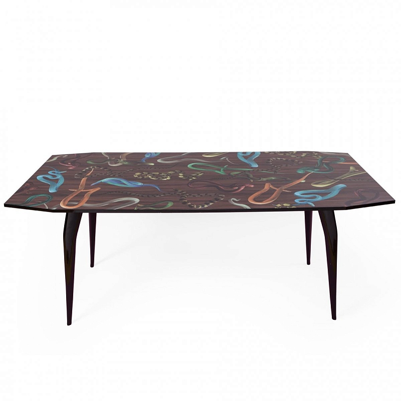 Обеденный стол Seletti Table Snakes On Wood Черный Мульти Обеденный стол Seletti Table Snakes On Wood Черный Мульти в Кирове | Loft Concept