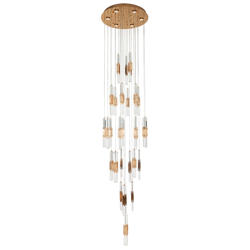 Люстра с прямоугольными плафонами из хрусталя Esme Rectangular Crystal Gold Chandelier Золотой Прозрачный Люстра с прямоугольными плафонами из хрусталя Esme Rectangular Crystal Gold Chandelier Золотой Прозрачный в Кирове | Loft Concept