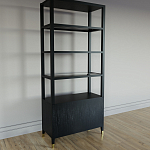 Стеллаж со стеклянными полками Elsa Dreams Black варинант исполнения - 6 | Loft Concept в Кирове