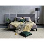 Кровать с большим мягким изголовьем Unity Grey Bed варинант исполнения - 6 | Loft Concept в Кирове