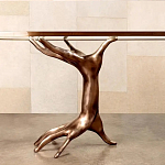 Обеденный стол с фигурным декором бронзового цвета Dichotomy racetrack варинант исполнения - 2 | Loft Concept в Кирове