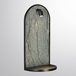 Настенный светильник зеленого цвета с черной рамкой овальной формы с полкой Herbarium  варинант исполнения - 1 | Loft Concept в Кирове