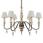 Люстра на металлическом основании с 6-ю белыми тканевыми абажурами Terrain варинант исполнения - 5 | Loft Concept в Кирове