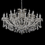 Люстра подвесная двухъярусная с 30-ю лампочками и прозрачными хрустальными подвесками на хромированном основании Crystal lamps варинант исполнения - 1 | Loft Concept в Кирове
