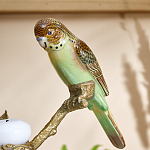 Подсвечник с двумя попугаями из фарфора на бронзовой ветке Eden Garden варинант исполнения - 3 | Loft Concept в Кирове