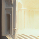 Встраиваемый в стену гипсовый светильник под покраску с арками и рельефными колоннами Antiquity Athena варинант исполнения - 9 | Loft Concept в Кирове