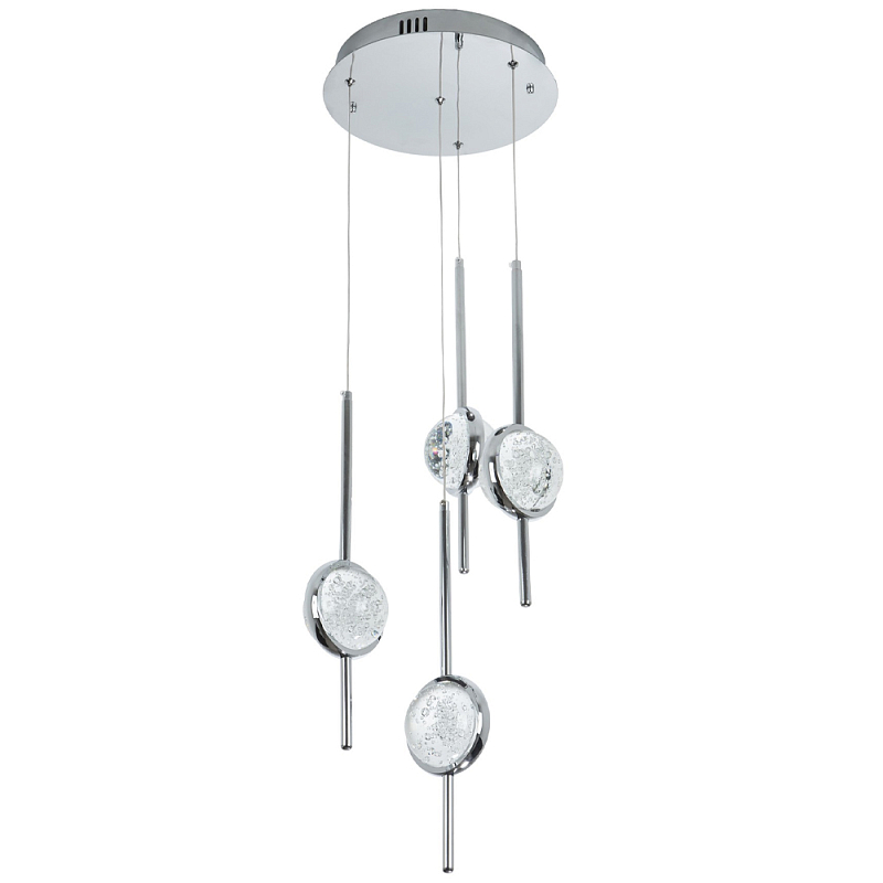 Люстра с 4-мя плафонами из хрустального шара Crystal Bubbles Chrome Hanging Lamp Прозрачный Хром Люстра с 4-мя плафонами из хрустального шара Crystal Bubbles Chrome Hanging Lamp Прозрачный Хром в Кирове | Loft Concept