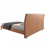 Кровать двуспальная коричневая из экокожи Modern Look варинант исполнения - 4 | Loft Concept в Кирове