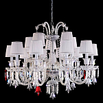 Люстра с 15-ю белыми текстильными абажурами и хрустальными подвесками Lustre Reverie варинант исполнения - 1 | Loft Concept в Кирове