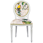 Стул светло-серый из натурального бука с изображением птиц и цветов Blooming Birds варинант исполнения - 1 | Loft Concept в Кирове