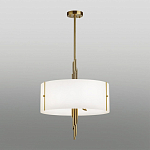 Люстра на штанге с белым круглым плафоном на бронзовом основании с вертикальным декором из металлических трубок Sohne варинант исполнения - 2 | Loft Concept в Кирове