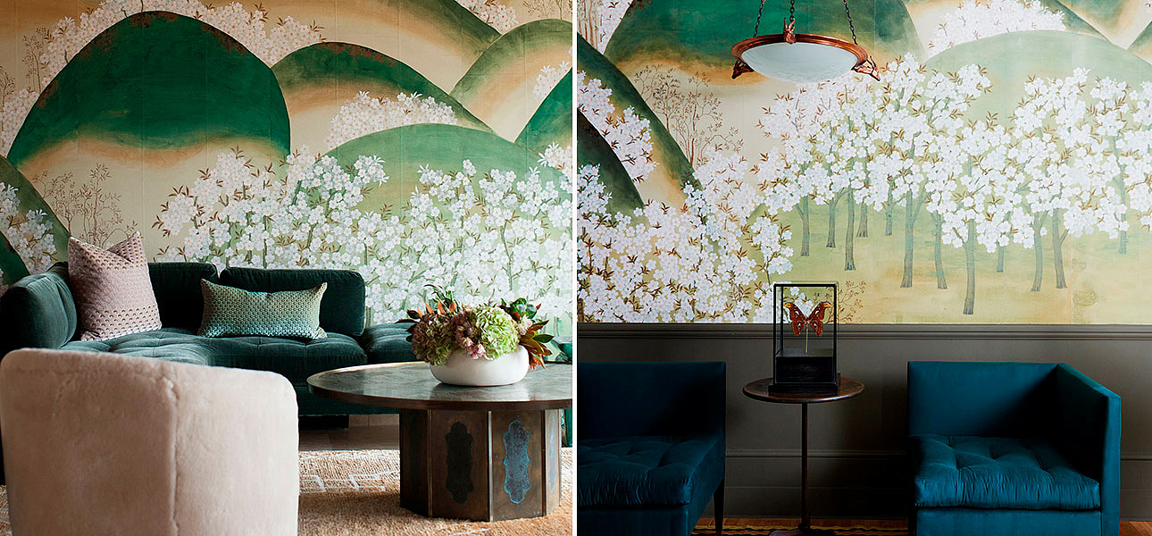 Обои ручная роспись Kiso Mountains Original colourway on Statue India tea paper - Loft-Concept в Кирове