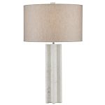 Настольная лампа мраморная с тканевым цилиндрическим абажуром Sharpened варинант исполнения - 3 | Loft Concept в Кирове