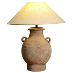 Настольная лампа керамическая с ручками и тканевым абажуром Eastern Tale варинант исполнения - 2 | Loft Concept в Кирове