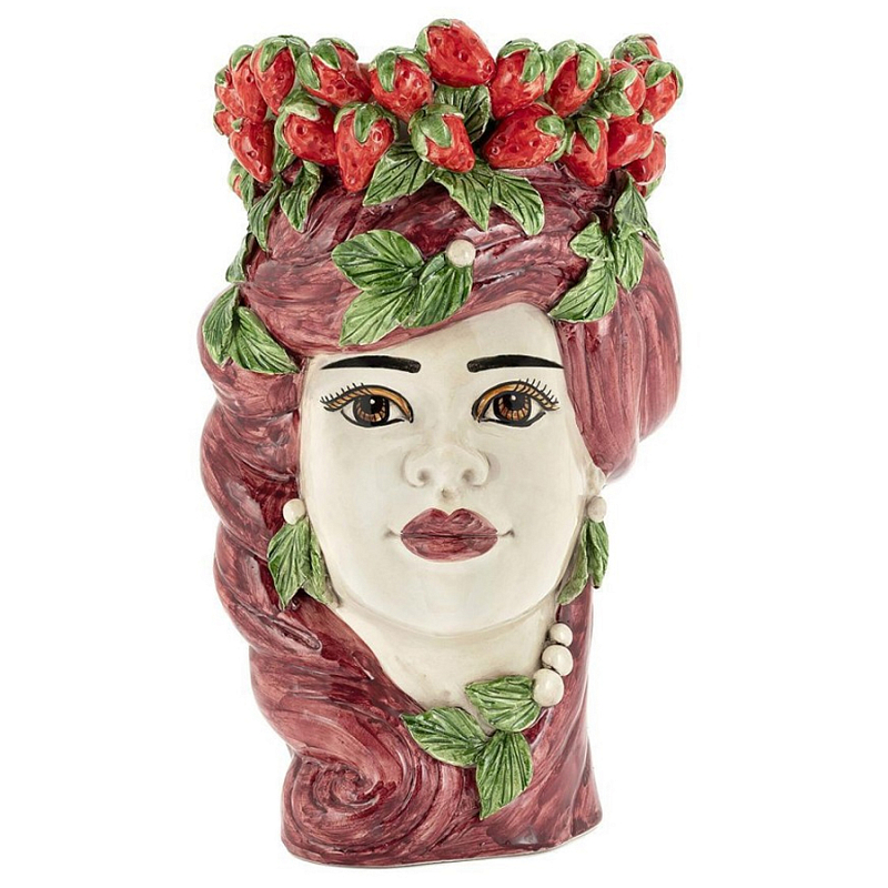 Ваза Vase Strawberries Head Lady Bordeaux Белый Красный Зеленый Бургундский красный Ваза Vase Strawberries Head Lady Bordeaux Белый Красный Зеленый Бургундский красный в Кирове | Loft Concept