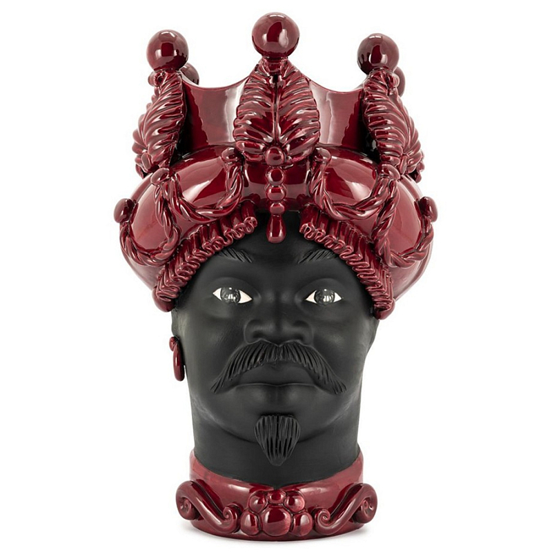 Ваза Vase Moro Man Baroque Burgundy Черный Бургундский красный Ваза Vase Moro Man Baroque Burgundy Черный Бургундский красный в Кирове | Loft Concept