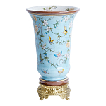 Ваза из голубого фарфора с бронзовыми элементами Blue Garden варинант исполнения - 2 | Loft Concept в Кирове