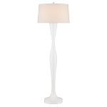 Торшер белый с тканевым абажуром на деревянном основании Graceful Silhouette варинант исполнения - 3 | Loft Concept в Кирове