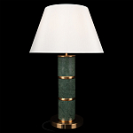 Настольная лампа на основании из зеленого мрамора с белым абажуром Noelia Green варинант исполнения - 2 | Loft Concept в Кирове