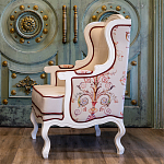 Кресло из массива бука бежевое с растительным орнаментом Raffael Beige Floral Armchair варинант исполнения - 9 | Loft Concept в Кирове