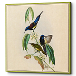 Постер на холсте с изображением птиц и цветов Blooming Birds Poster варинант исполнения - 4 | Loft Concept в Кирове