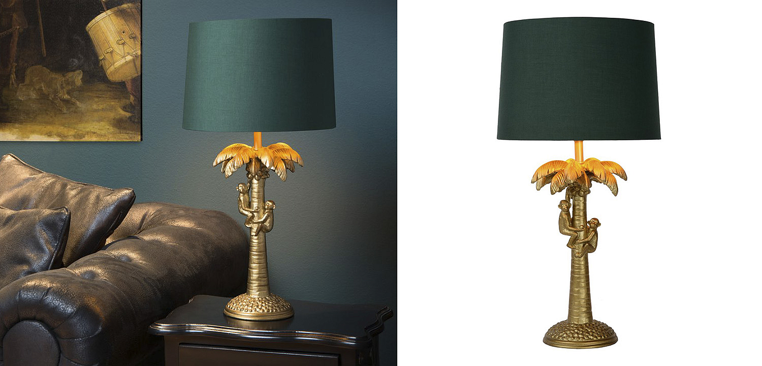 Настольная лампа Пальма Monkeys on a palm table lamp green Настольная лампа Пальма Monkeys on a palm table lamp green - Loft-Concept в Кирове