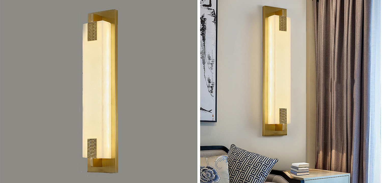 Накладной Настенный светильник Арт-Деко натуральный мрамор Art-Deco Wall Lamp Накладной Настенный светильник Арт-Деко натуральный мрамор Art-Deco Wall Lamp - Loft-Concept в Кирове